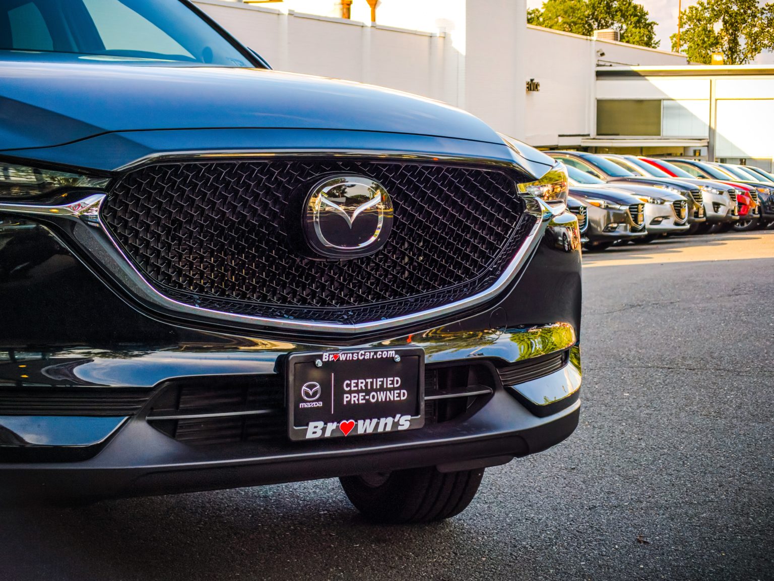 a car with its front facing the camera