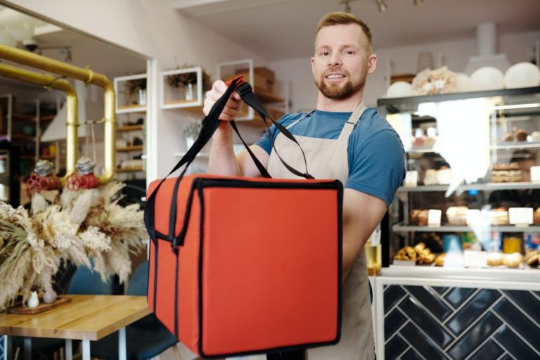 a person holding a suitcase