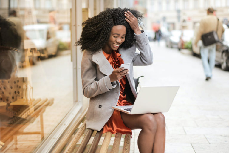 a person sitting on a bench